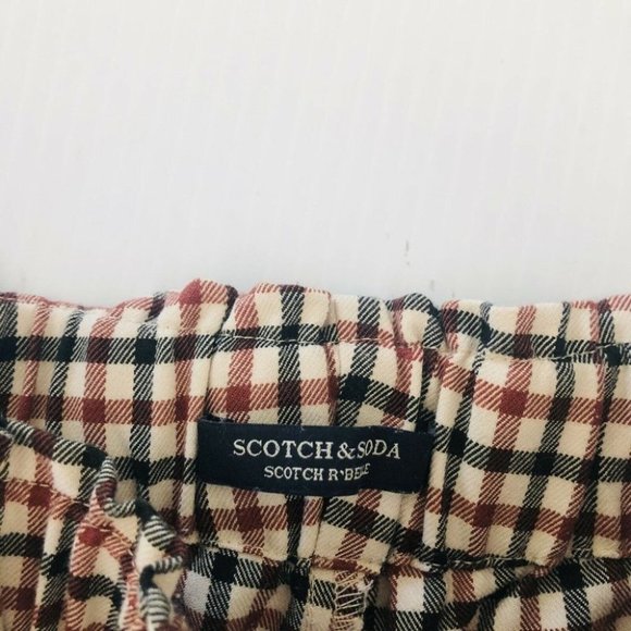 Scotch & Soda Belted Checked Pants Girls Size 12 With Waist Belt Tie - Picture 4 of 10